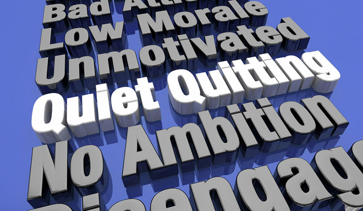 quiet quitting on a background