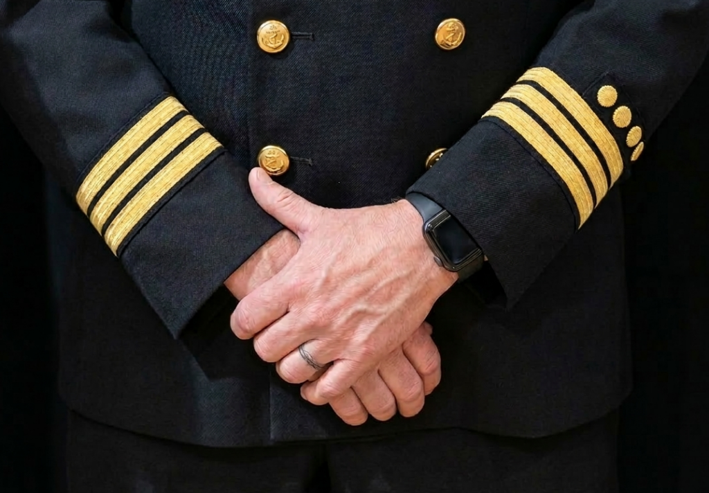 Fire service leader, folded hands - Scott